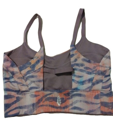 Free People FP Movement Sports Bra Women’s M  Multicolor Tiger Print Reversible - Picture 2 of 2