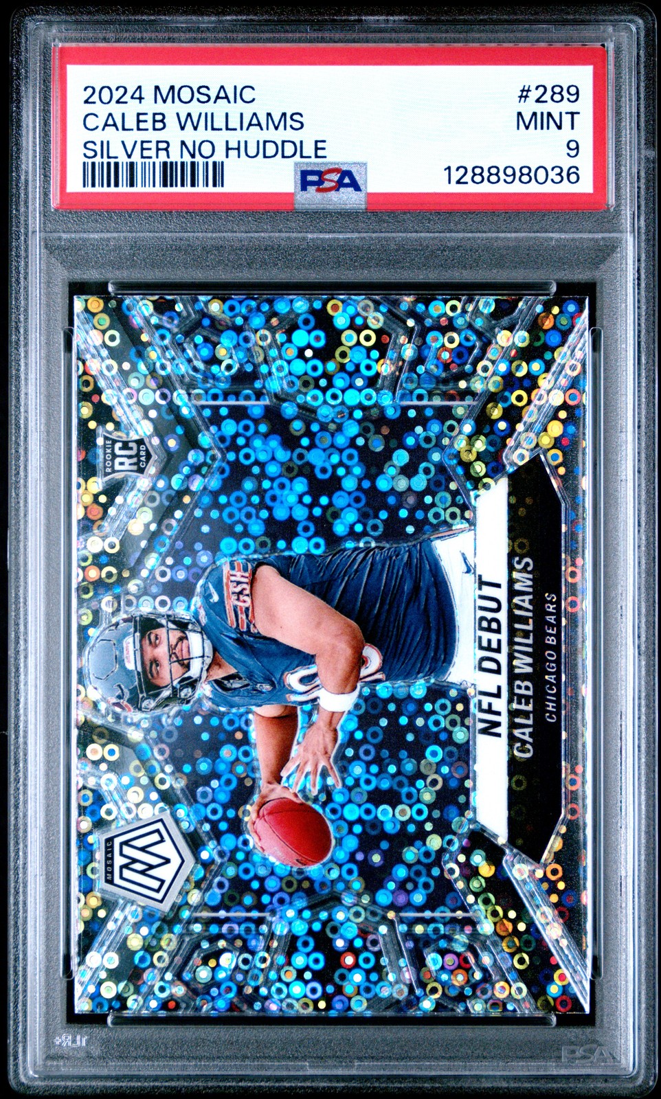 2024 PANINI MOSAIC SILVER NO HUDDLE #289 CALEB WILLIAMS PSA 9