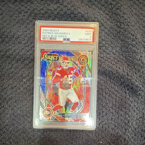 Panini 2024 Select Club Level Patrick Mahomes II #223 Red & Blue Shock PSA 9