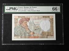 1940-42 France Banque de France 50 Francs Pick# 93 PMG 66 EPQ Gem UNC