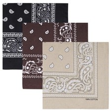 100 Cotton Large Bandanas for Men and Women, 22 Inch Paisley Bandana with Multi