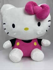 NWT 1 Sanrio Hello Kitty Plush Backpack 14  Large Zip Closure Pink White Black
