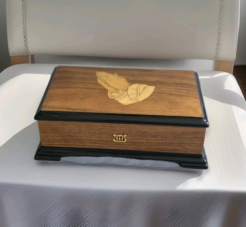 1977 Chimes Of Worship Reuge Music Box 89/100 Ltd Edition Inlay Prayer Hands 10" - Picture 1 of 20