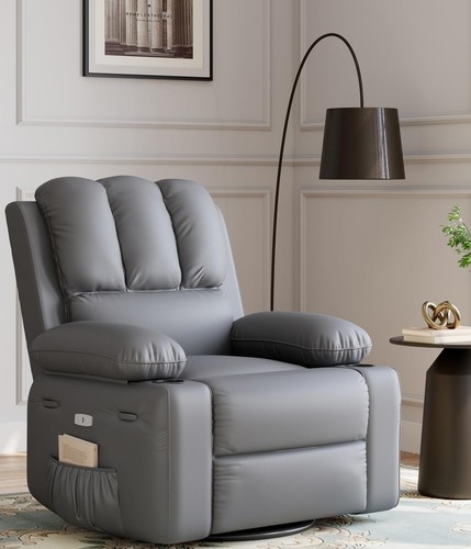 Oversized Faux Leather Power Lift Recliner Chair for Elderly Heat and Massage - Picture 7 of 24