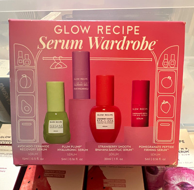 Glow Recipe Serum Wardrobe Face Serum Set w/ Hyaluronic Acid, AHA/BHA