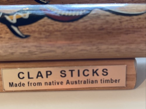 Clap sticks Hand Painted native Australian timber 447 - Bild 15 von 15