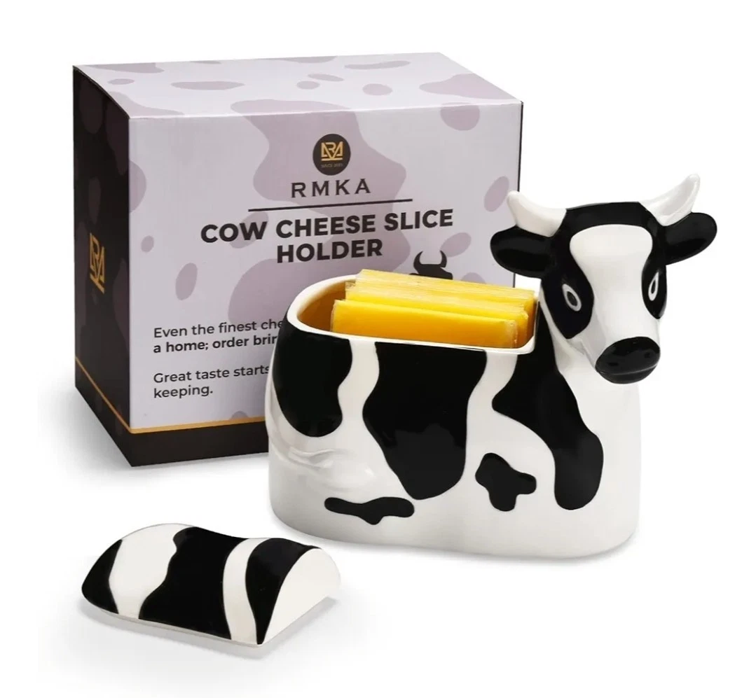 Ceramic Cow Jar Cottage Core Kitchen Decor Lidded Sugar Jam Dairy Cow Cheese