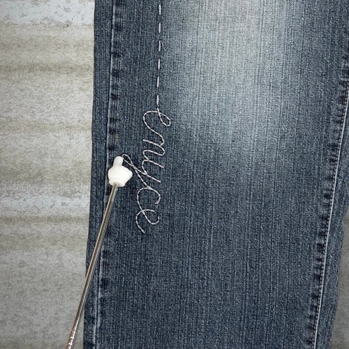 Vintage Skater Wide Leg Jeans 32x32 Enyce Dark Wash Baggy Denim Embroidered Y2K - Picture 8 of 9