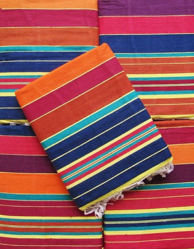 Tappeto a righe (multicolore, cotone, 89 x 55 pollici), grande rettangolo - Foto 1 di 4