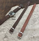 Size 14/16/18mm Handmade Vintage Leather Fixed Lug Watch Wrist Strap Band #138C