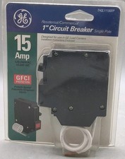 GE 15 Amp Single Pole Ground Fault Breaker with Self-Test GFCI THQL1115GFP New