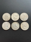 6 Walking Liberty Franklin Kennedy Lot 1929 - 1964 Half Dollars Silver 90% 50C