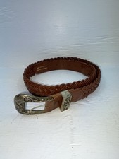 New Brown Genuine Leather Braided 34  Belt 02/4709 JJ-59