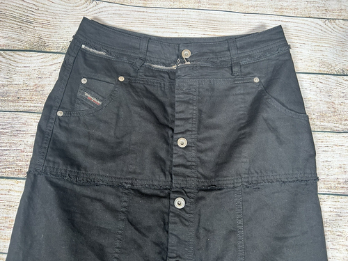 Diesel Women’s Denim Skirt Black Size W27 L32 Button Front Lined Western Style - Picture 5 of 15
