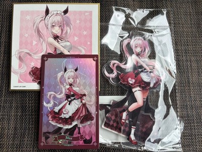NIKKE x AmiAmi Alice Acryl Ständer Hologramm Karte Shikishi Set Duty Paid ode...