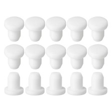 15Pcs Solid Silicone Hole Plug for 5.3mm/0.21" Hole, 0.28" Plug Height, White