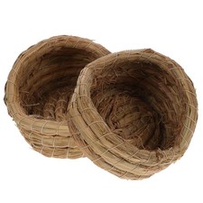 2 Pcs Hand Woven Straw Bird Nest Breeding Nest 7.86 Inch Hatch House Cage