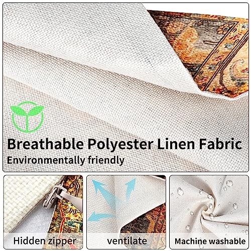 Boho Kissenbezüge 24x24, Orange Ethno 24" x 24" (1er Pack) Boho Stil 13 - Bild 4 von 6