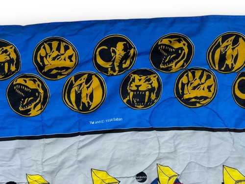 Vintage 1994 Mighty Morphin Power Rangers Twin Comforter Blanket Saban - Picture 9 of 13