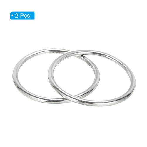 2 Stück 5 Zoll Metall O Ringe 304 Edelstahl glatt rund, Hundeleine 8 mm x 120 mm - Bild 3 von 6