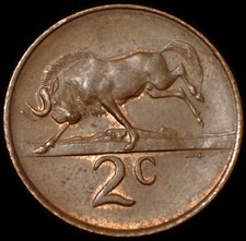 South Africa 2 Cents 1965 Bronze Coin WCA B187