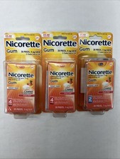 3 Pack Nicorette 4 mg Nicotine Gum Fruit Chill 20 pieces each Exp. 1-2026