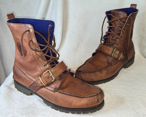Ralph Lauren Polo Herren Braun Ranger Land Stiefel Schnalle Robust Schwer Größe 11 D - Bild 1 von 12