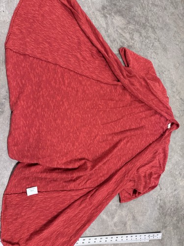 Eileen Fisher Kimono Top Sz. Med Cotton Linen Knit Open Front Lagenlook Red EUC - Picture 7 of 12