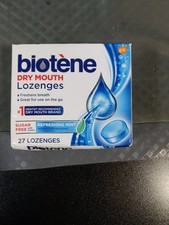 Biotene Dry Mouth Sugar Free Mint 27 Lozenges Freshens Breath Exp 12/26 #S12