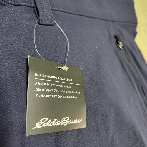 Eddie Bauer Shorts Men 40 Horizon Guide Wander Atlantic Blue Elastic Waist Hike - Picture 9 of 9