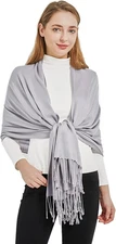 Soft Silky Pashmina Shawl Wraps Solid Colors Scarf for Wedding Evening Dresses