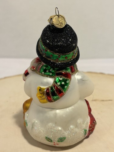 YANKEE CANDLE Christopher Snowbrite muñeco de nieve adorno de vidrio soplado NAVIDAD - Imagen 3 de 11