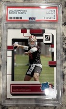 Brock Purdy #374 PSA 8 2022 Donruss Rated Rookie Card San Francisco 49ers. rookie card picture