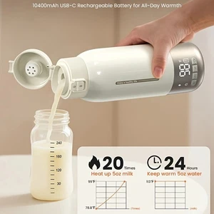 1x 10400mAh Chargeable Baby Bottle Warmer Portable fits Travel Car Camping Utilisation