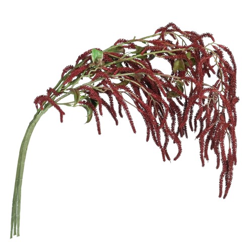 3 Pcs Amaranthus Artificial Flower Faux Burgundy Wisteria Branches Fake Hangi... - Foto 6 di 6