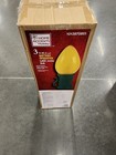3 FT LED Jumbo Yellow Bulb Battery Operated Holiday Yard Decoration Blow Mold