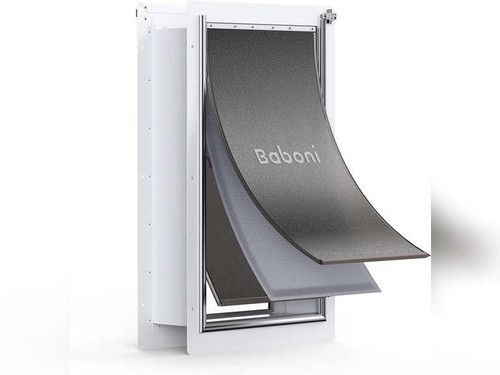 Baboni Haustiertür mit 3 Klappen für Wand, Stahlrahmen - X-Large