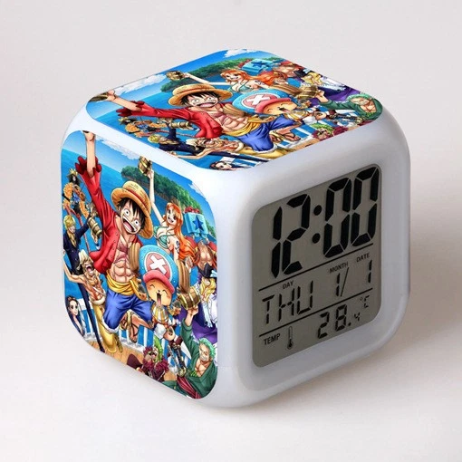 Anime One Piece Alarm Clock One Piece LED Alarm Clock Four Square Clock Gift - Image 3 of 3