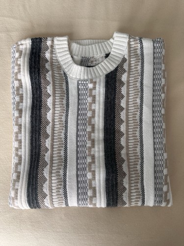 Hollister Sweater Men's Coogi Style Multicolor 3D Knit Sz M Grandpa - Picture 2 of 4