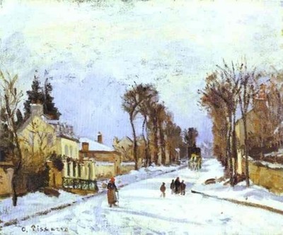 Die Versailles Straße bei Louveciennes 1869 Kunstdruck Poster Wanddeko Modern Feat