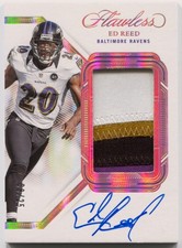 2023 Panini Flawless Ed Reed Autograph 4 Color Patch Auto #/25