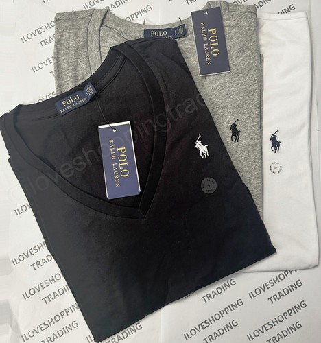 POLO RALPH LAUREN WOMEN V-NECK EMBROIDERED PONY CLASSIC JERSEY COTTON T SHIRT - Picture 9 of 34