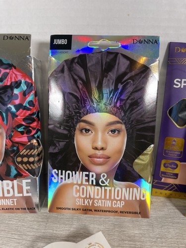 Donna Shower Cap Reversible, Shower & Conditioning, Spandex, Sleep & Scarf - Picture 3 of 6