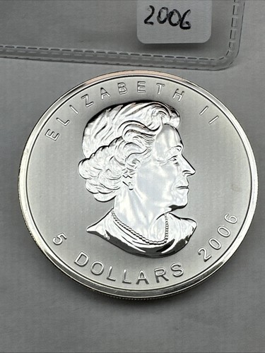 2006 CANADIAN $5 MAPLE LEAF 1 TOZ 0.9999 Fine Reverse PF Silver DOG PRIVY MARK - Picture 7 of 9