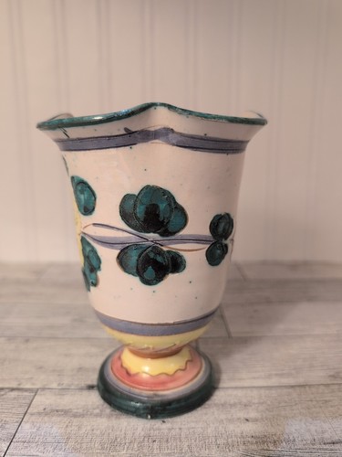 Vintage Majorlica Italy Pottery Vase Signed Italy 487/2 - Picture 4 of 10