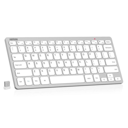 2.4G Wireless Keyboard Ultra Slim and Compact Keyboard with Media Hotkeys for... - Picture 1 of 7
