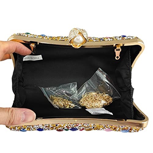 Pearl Clasp Crystal Clutch Purses for Women Evening Bags Wedding Handbag - Imagen 7 de 7