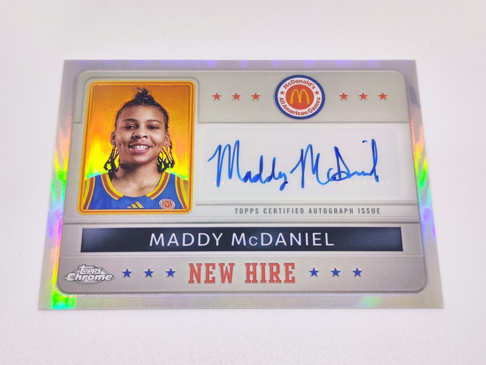 2024 Topps Chrome McDonalds New Hire RC Auto Refractor MADDY McDANIEL!!