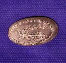 CABELA'S Hamburg PA "LEAF ON A STREAM" Elongated Pressed Copper Penny