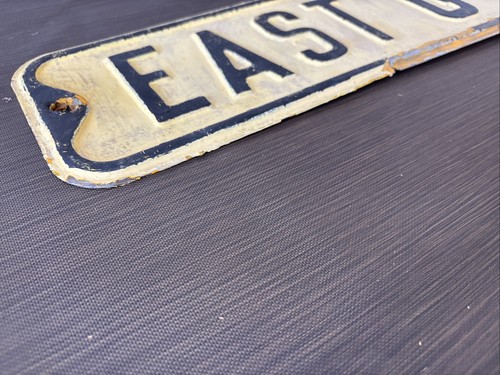 Vtg EAST G ST Street/Road Sign 24 "x 6" Pressed/Embossed/Raised Steel #224 - Picture 2 of 4
